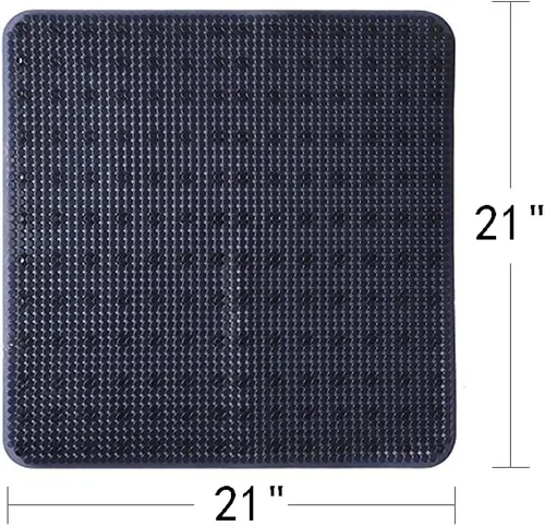 Vista 5 de Tapete antideslizante para bañera de 21 x 21 pulgadas, antideslizante, lavable a máquina, tapete de baño de seguridad con ventosas