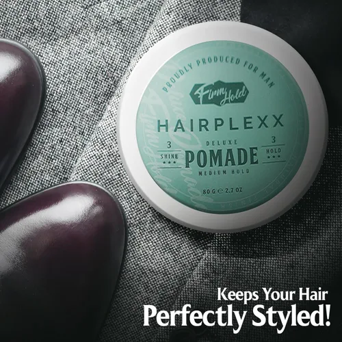 Vista 7 de Hairplexx Pomada para hombres y mujeres – Fuerte sujeción, bajo brillo, no grasa, sin escamas – Control de bordes y domador Flyaway, espalda