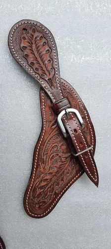 Vista 4 de Showmen Craft - Correas de cuero para adultos, con tachuelas plateadas y hebilla