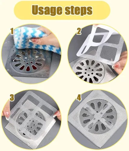 Vista 2 de 2025 Pegatinas de Drenaje de Pelo Desechables Mejoradas, Funda Desechable para Drenaje de Ducha con Captador de Pelo, Protector de Drenaje de Baño