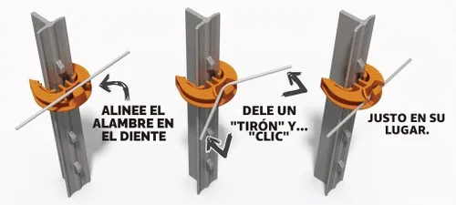 Vista 6 de Lock Jawz T-360 Electric Fence T-Post Aislador - Naranja (Cantidad a granel: 100)