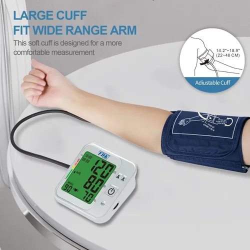 Vista 4 de Monitores de presión arterial para uso doméstico; control de volumen de voz bilingüe (inglés/español); monitor de presión arterial de brazo parlante