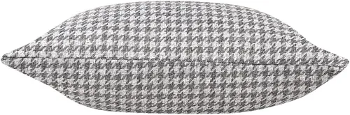 Vista 2 de Yeiotsy 2 fundas de cojín geométricas de pata de gallo para sofá, cama y silla, hechas de algodón y lino (18 x 18 pulgadas, gris)