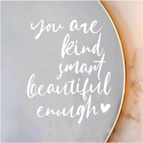 Vista 8 de 2 calcomanías de vinilo de autoafirmaciones de espejo, You Are Kind Enough, calcomanía de espejo de baño, calcomanía de afirmación, calcomanía