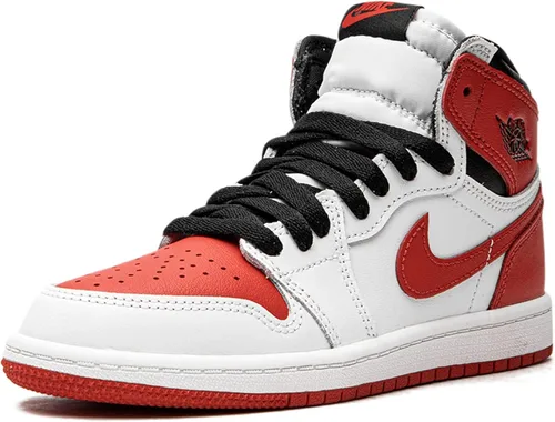 Vista 4 de Little Kid's Jordan 1 Retro High OG Heritage WhtUniv Red-Blk (AQ2664 161)