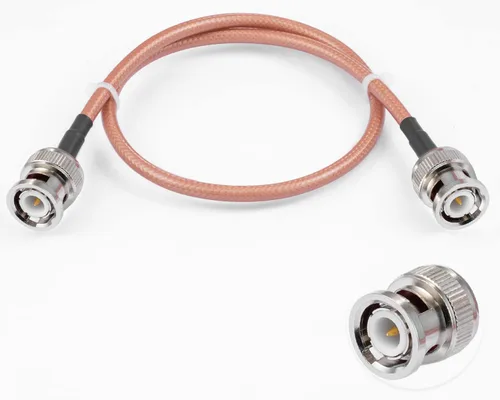 Vista 4 de Cable BNC macho a BNC macho 50ohm BNC macho a macho RG400 RF Coaxial Pigtail Jumper Cable 12"/30cm para Antenas RF Jamón Radio Handheld
