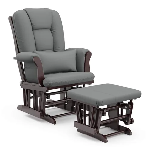 Vista 15 de Storkcraft Tuscany - Mecedora y Otomana Personalizada con Almohada Lumbar Gratis (Remolino Blanco/Rosa Rubor) – Silla Mecedora de Lactancia Cómoda