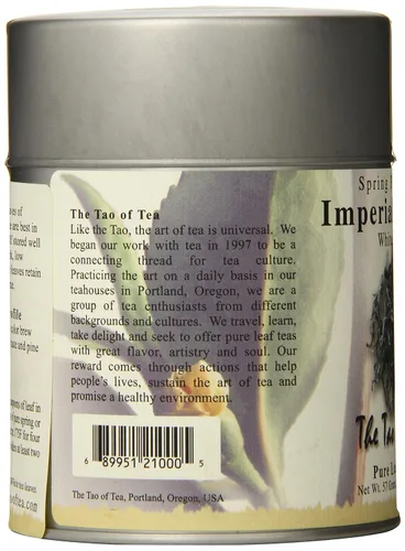 Vista 6 de The Tao of Tea, Té blanco imperial, hoja suelta, latas de 2.0 onzas