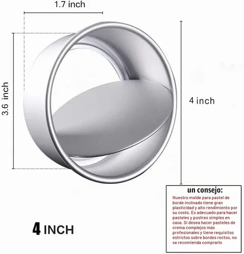 Vista 2 de EXGOX Paquete de 2 moldes redondos antiadherentes de aluminio profundo de 4 pulgadas con fondo extraíble para hornear pasteles redondos
