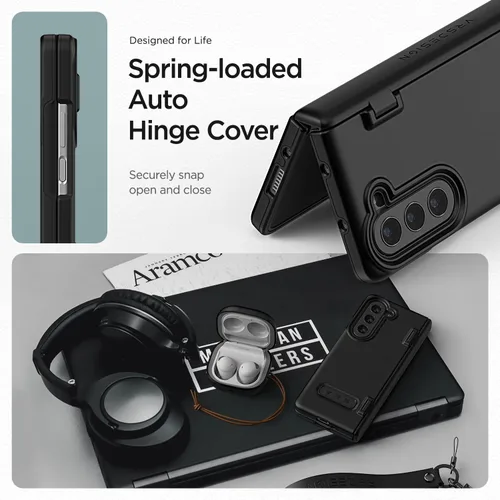Vista 3 de VRS DESIGN Funda de teléfono para Galaxy Z Fold 5 5G (2023) [Terra Guard Modern], funda de estilo moderno y limpio de alta calidad