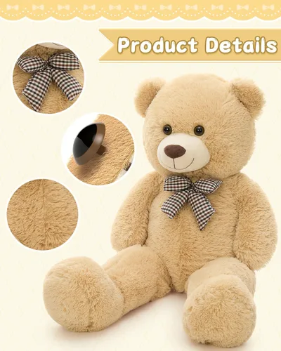 Vista 8 de MaoGoLan - Oso de peluche gigante de 39 pulgadas, ultra suave y lindo, animal de peluche grande, perfecto para Baby Showers, cumpleaños, regalos