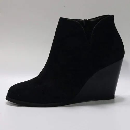 Vista 6 de Botines cortos de gamuza para mujer, con cierre de cremallera, puntera cerrada, para senderismo, estilo mujer, Sandalias negras, caqui, marrones, 9
