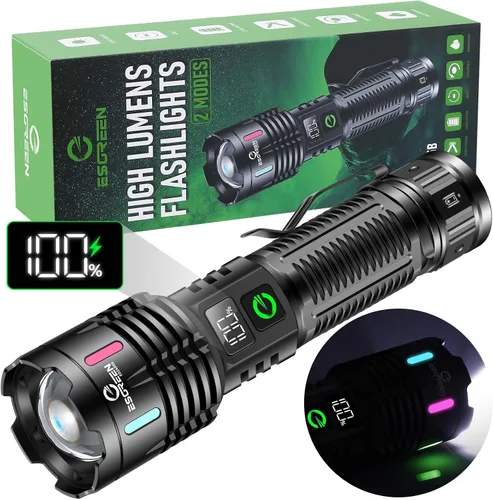 Vista 10 de Esgreen Linterna recargable LED brillante de alto lumen 20000 de 6 pulgadas