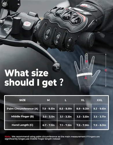 Vista 7 de KEMIMOTO - Guantes de motocicleta para hombre, guantes de ciclismo para pantalla táctil, para deportes al aire libre, en carretera, vehículo Negro