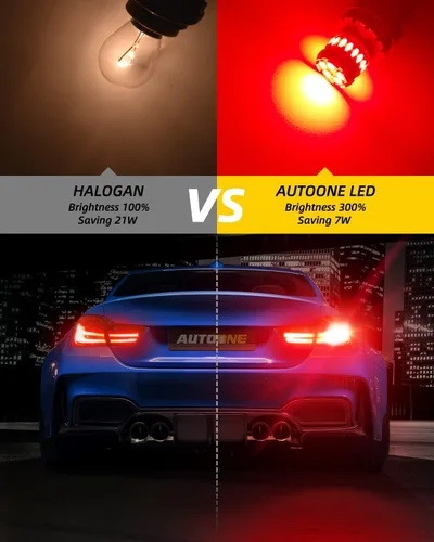 Vista 3 de AUTOONE 1156 bombillas LED para luz de freno, 300% más brillantes BA15S 7506 1003 1141 P21W, bombillas LED de reemplazo de color rojo brillante