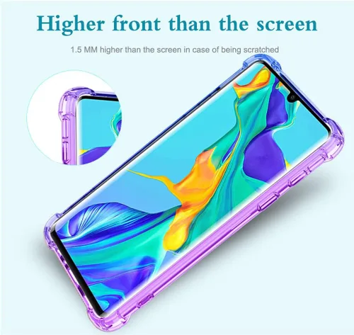 Vista 5 de Funda protectora para Huawei P30 Pro VOG-L29 VOG-L04, lindo degradado claro delgado, a prueba de golpes, suave, flexible, TPU, funda protectora
