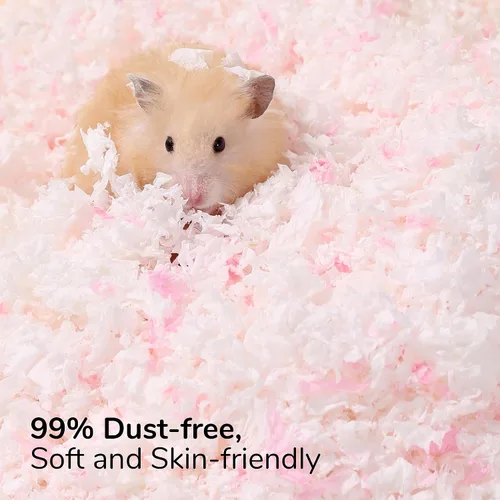 Vista 2 de Ropa de cama de papel natural suave 99% libre de polvo con control de olores, para hámsters, conejillos de indias, conejillos, conejillos
