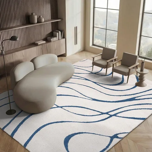 Vista 26 de Safavieh Florida Shag Collection - Alfombra de área de 2 x 3 pies, color crema/beige, diseño geométrico, felpa de 1.2 pulgadas de grosor, ideal