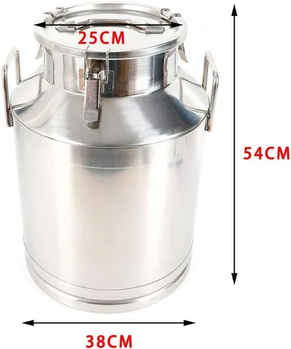 Vista 2 de Lata de leche de acero inoxidable de 13 galones, 50 L, olla para lácteos con tapa sellada, cubo resistente 304, recipiente de almacenamiento
