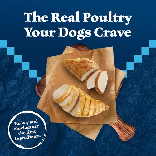 Vista 3 de Blue Buffalo Wilderness - Alimento húmedo natural con alto contenido de proteínas para perros adultos, pavo y pollo con granos integrales, latas
