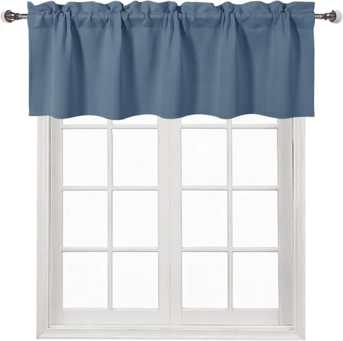 Vista 79 de DWCN Cenefa para ventana de cocina, con bolsillo para barra, para ventana, sala de estar/sótano, 36 x 16 pulgadas de largo, 1 panel, beige