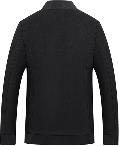 Vista 5 de Lu's Chic Men's Wool Coats Quilted Bomber Jackets Long Sleeve Slim Fit Cozy Spring Fall Top Thick Warm Pocket Casual Jackets