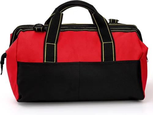 Vista 3 de Hiceeden Bolsa de herramientas de boca ancha de 16 pulgadas, bolsa de herramientas plegable con revestimiento impermeable y correa ajustable, bolsa