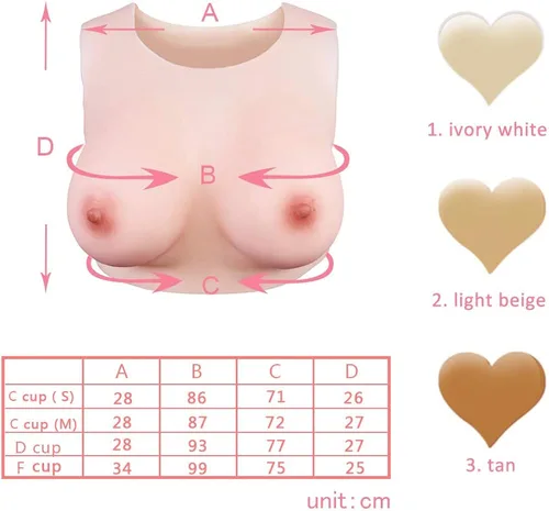 Vista 6 de Prótesis de mastectomía realista de silicona para mama para crossdresser transgénero drag queen cosplay