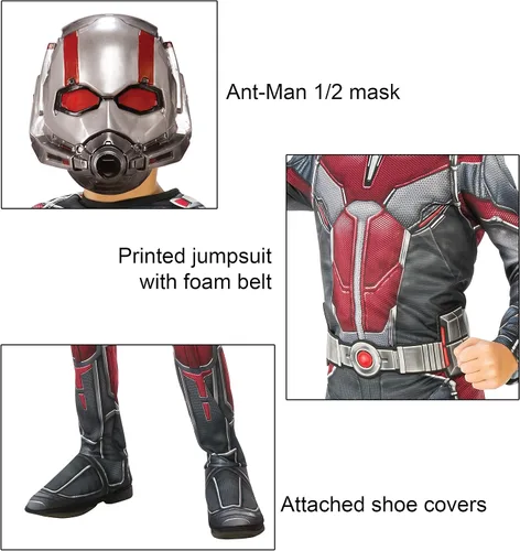 Vista 2 de Rubies Marvel Avengers Endgame - Disfraz y máscara de hormigas para niños talla S