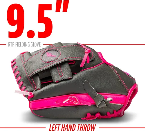 Vista 3 de Franklin Sports Guantes de béisbol para niños, guantes de teeball RTP para jóvenes + juego de pelotas, guantes de teeball para niños y niñas, niños