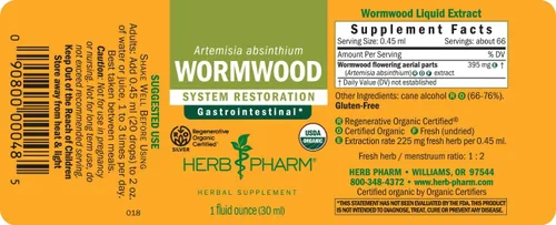 Vista 7 de Herb Pharm Extracto líquido de ajenjo orgánico certificado para apoyo del sistema digestivo - 1 onza