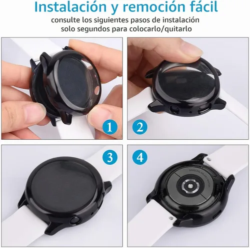 Vista 2 de Amzpas [Paquete de 4] Funda protectora de pantalla compatible con Samsung Galaxy Watch Active 2 de 1.575 pulgadas, cubierta completa de TPU suave