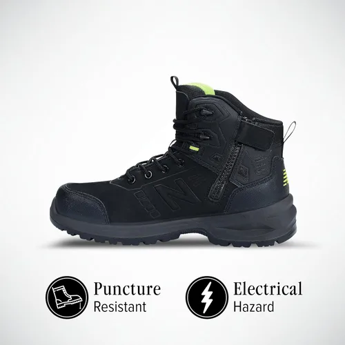 Vista 7 de New Balance Calibre - Botas de trabajo con punta compuesta para hombre, EH, PR, zapatos de seguridad de cuero antideslizantes para industria