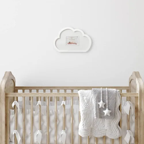 Vista 3 de Kate Aspen Libro de Invitados para Baby Shower Marco de Nube con Gotas de Lluvia de Madera Alternativa de Libro de Invitados, Decoración