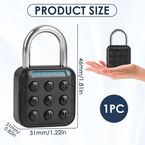 Vista 8 de Cerradura de combinación para casillero 6 dígitos contraseña digital candado para gimnasio Code Combo Aluminum Alloy Lock Push Button Security
