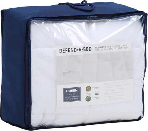 Vista 9 de Classic Brands Defend-A-Bed Ultimate Alternative - Protector de colchón acolchado de plumón, tamaño Queen