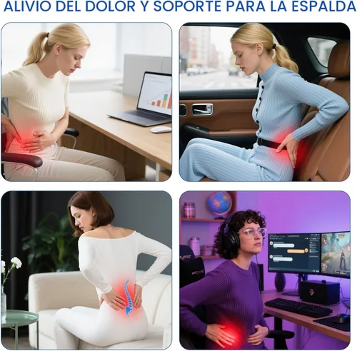Vista 8 de Skechers Almohada de apoyo lumbar para silla de oficina, almohada lumbar de espuma viscoelástica, almohada lumbar para alivio del dolor de espalda