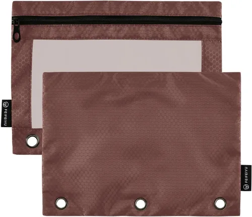 Vista 23 de Gredecor Estuche para lápices con 3 anillos con cremallera negra, paquete de 2 unidades, organizador de carpetas transparentes para ventana escolar