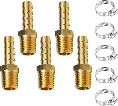Vista 12 de AOPANDA Colocaciones de manguera de púas de latón 1/4" manguera ID Barb x 3/8 macho NPT adaptador de tubo