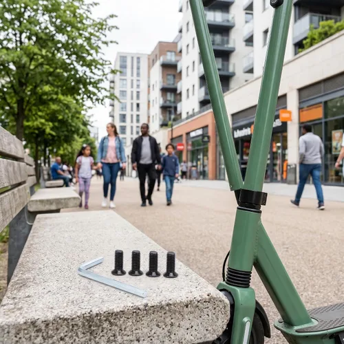 Vista 5 de VBESTLIFE E-Scooter Kit de herramientas de llave hexagonal, 4 piezas de tornillos de tubo de horquilla delantera para manillar E-Scooter con llave