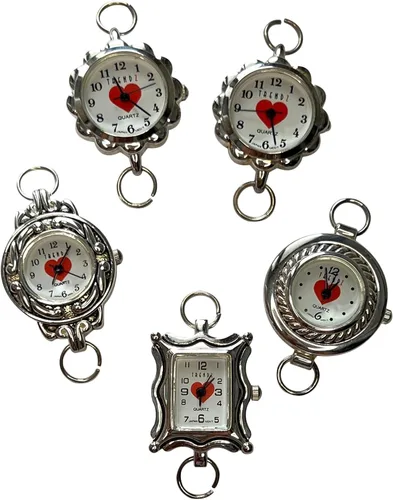 Vista 3 de NIMI Juego de 5 piezas impresas y de perlas para reloj de cuentas y fabricación de joyas (trébol)