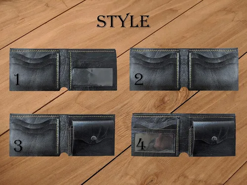Vista 6 de Billetera de cuero genuino 3D para hombre, tallada a mano, pintada a mano, talla de cuero, billetera personalizada, billetera personalizada