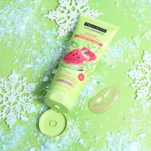 Vista 6 de Freeman Mascarilla facial calmante de gel de sandía y aloe, hidrata, nutre y calma la piel irritada, mascarilla facial de gel refrescante