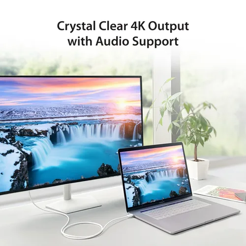 Vista 2 de j5create Cable USB-C a DisplayPort - 4K a 144Hz, 3.9 pies, cable tipo C a DP, compatible con iPhone 15 Pro/Max, MacBook Pro/Air, iPad Pro, XPS