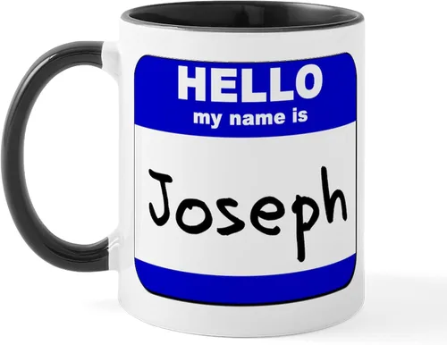 Vista 24 de CafePress Taza de café de cerámica con texto en inglés «Hello My Name Is Mary», de 11 oz (11.0 fl oz)