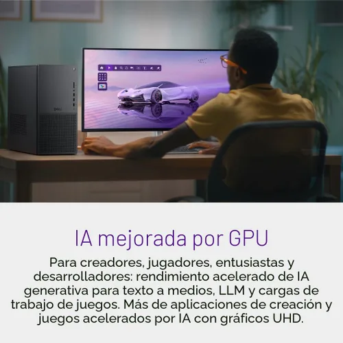 Vista 4 de Dell Tower Plus EBT2250 Desktop - Intel Core Ultra 7 265, SSD de 1 TB, 32 GB de RAM DDR5, Intel UHD, 1 año de servicio in situ y 6 meses de Dell