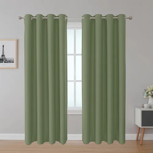 Vista 20 de Inherent Fire Retardant Blackout Curtains, Grommet Top, NFPA 701 Certified Flame Resistant Drape, FR Window Curtains for Classroom, 2 Panels, Black