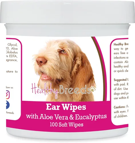 Vista 34 de Healthy Breeds Affenpinscher Toallitas de limpieza de oídos con aloe y eucalipto para perros, 100