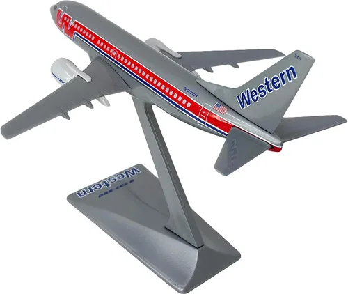 Vista 2 de Western Bare Metal 737-300 Escala 1:200 - Modelo de avión de plástico a presión - Réplica coleccionable de Western Airlines Airlines Pieza