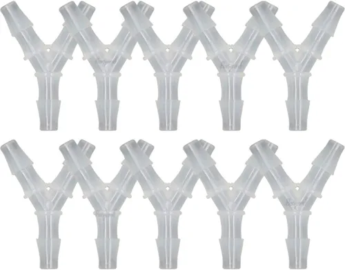 Vista 21 de Conector de púas de 3 vías en forma de Y de plástico de 1/2 "para manguera de aire, accesorio de púas de polipropileno de pp de tubería de agua